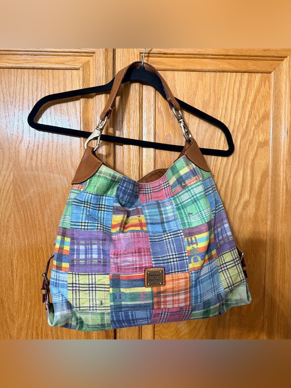 Dooney & Bourke Madras Plaid "Picnic with Ants" Hobo Bag multicolor